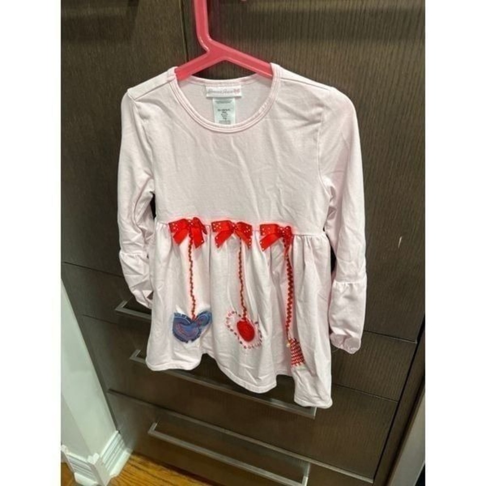 Bonnie Jean girls pink heart dress tunic size 6